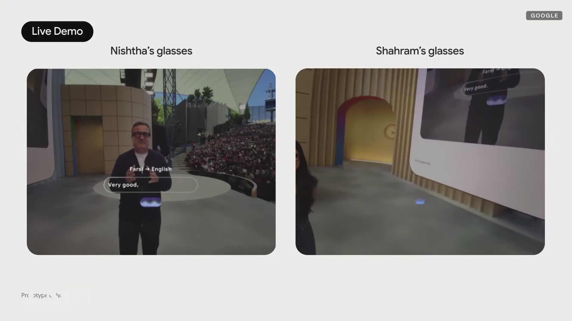 Android XR 智能眼镜实时翻译演示