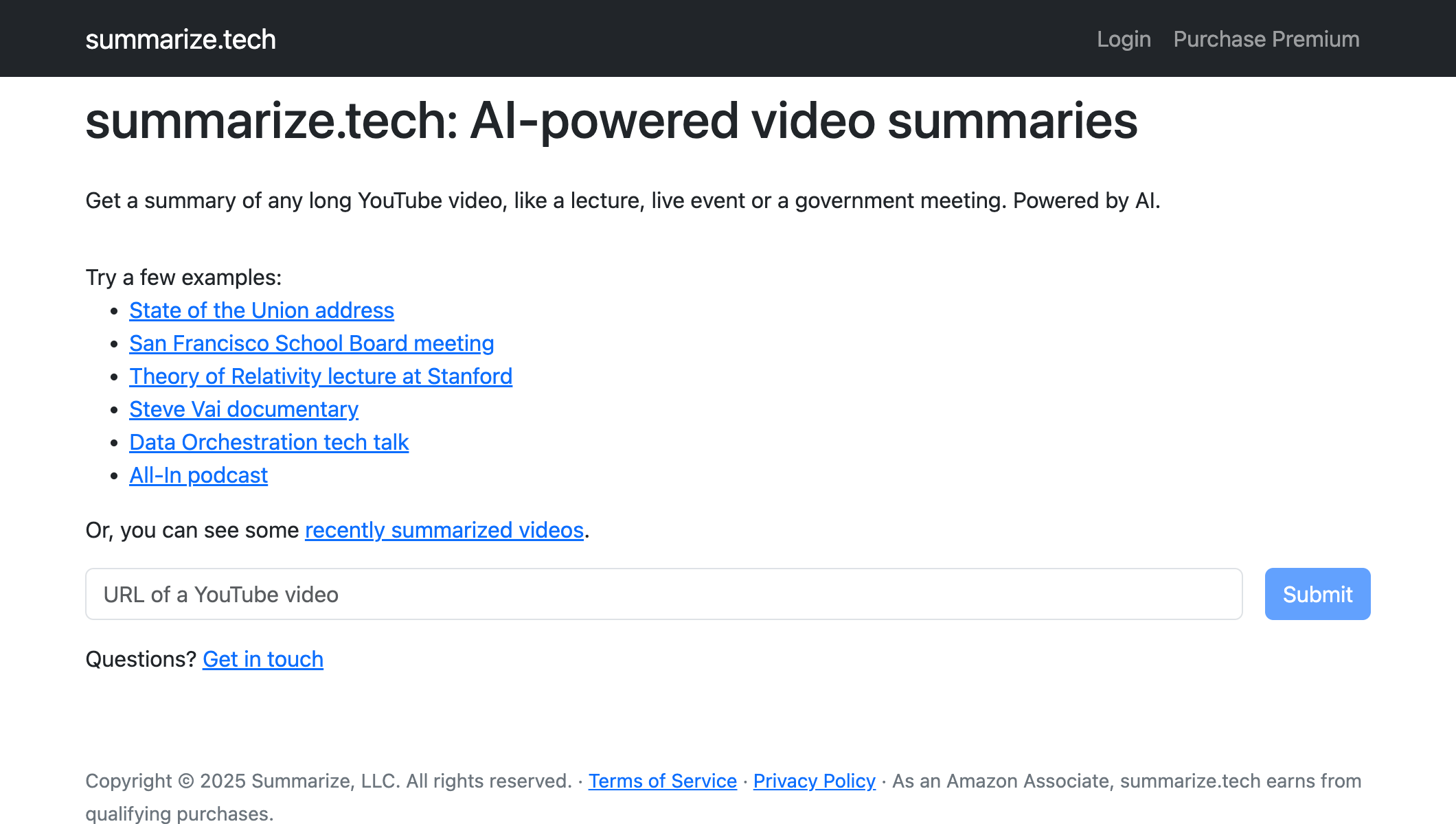 Summarize.tech - 简洁视频摘要